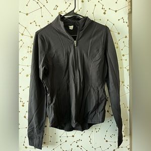 Black Ribbed Zip Up Yoga Jacket